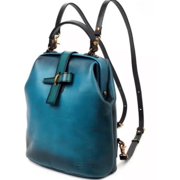 Old Trend Pamela Leather Backpack Turquoise Ombre NWT Convertible Crossbody Boho main image 5